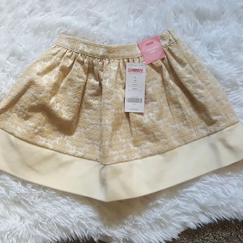 Gymboree Gold Skirt Girls Size 4 New Shimmery‎